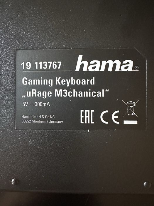 Teclado Mecânico Gaming Hama uRage M3chanical (RGB, Alumínio)