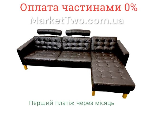 Кожаный, шкіряний  кутовий диван у стилі Chesterfield (180309)