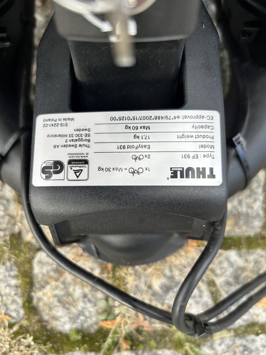 Bagażnik na hak na 2 rowery składany thule easyfold 933