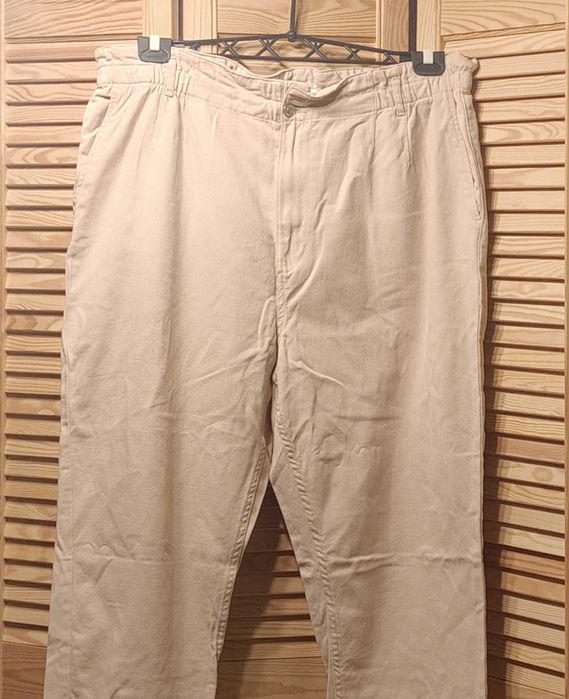 Spodnie jeansowe beżowe bawełna rozmiar plus size