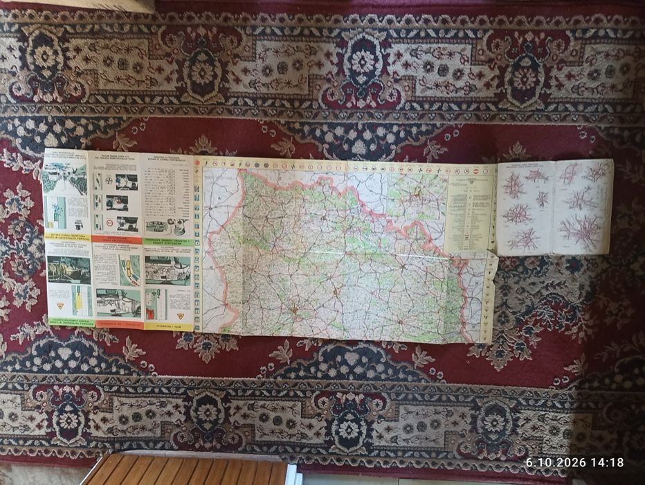 Samochodowa mapa Polski 40 lat LWP