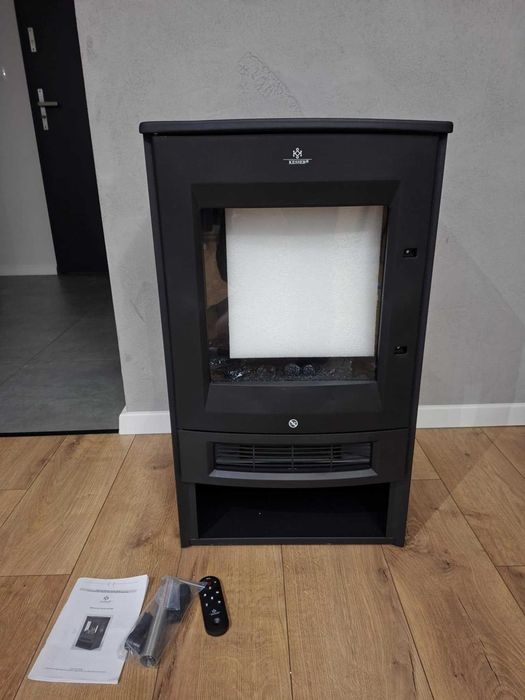 Kominek elektryczny z funkcją grzewcza 2000W czarny Kesser