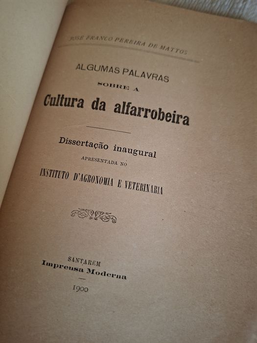 A cultura da Alfarrobeira livro de 1900