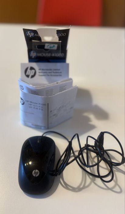 Rato HP X1000 com fio. Como novo. Na caixa.