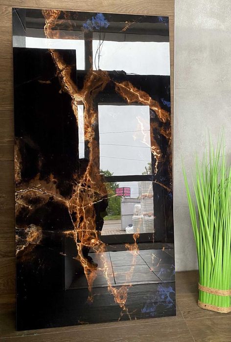 CZARNE płytki 120x60 WYSOKI POŁYSK złoto niebieski gat. 1