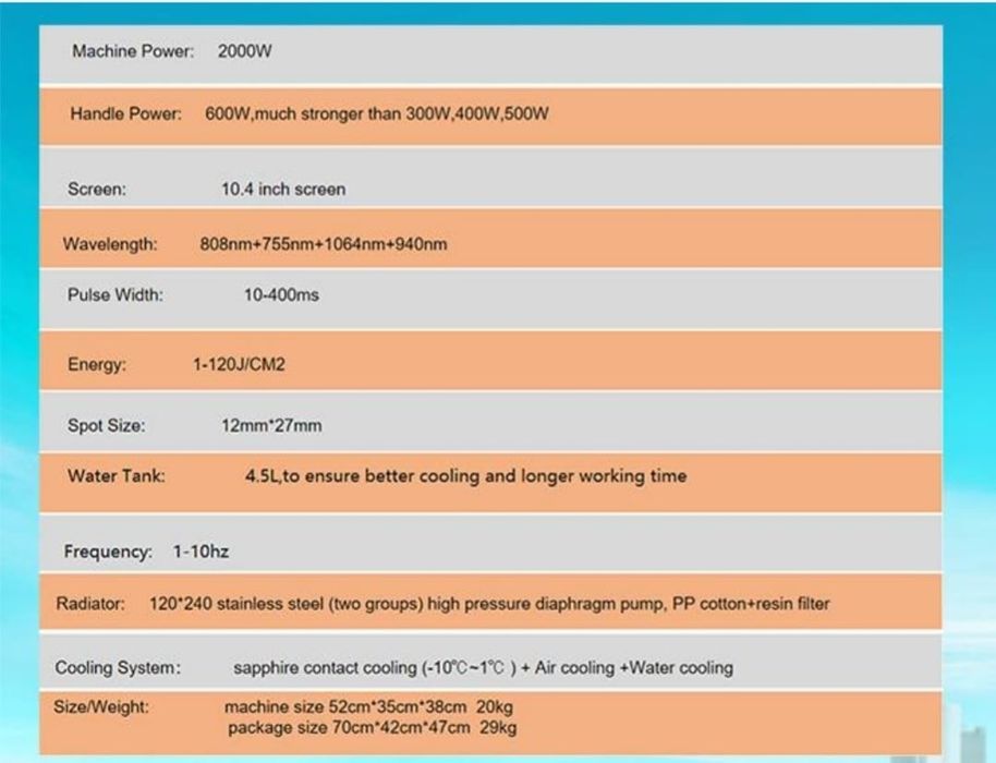 Máquina de depilação a Laser Diodo 4 ondas
