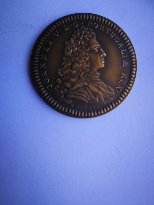 2 raras medalhas de bronze joannes v.d.g.portugal.rex