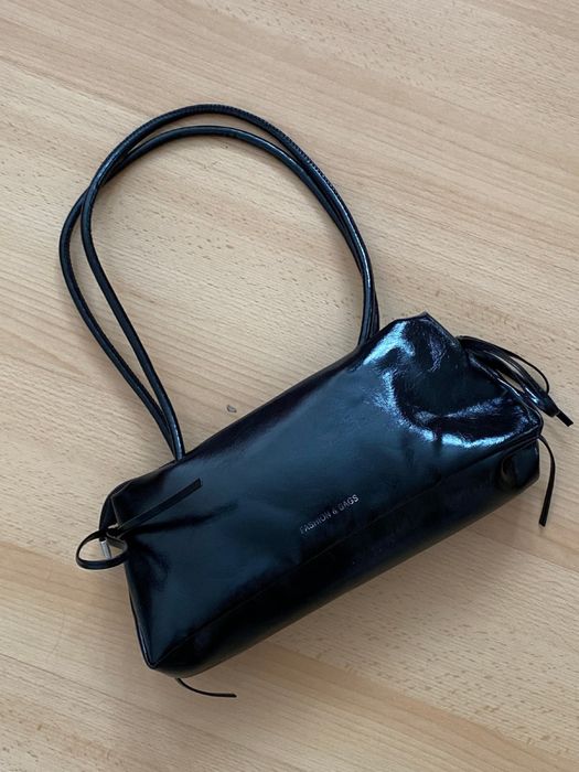 Nowa czarna torebka pod pachę baguette Y2K retro | FASHION & BAGS