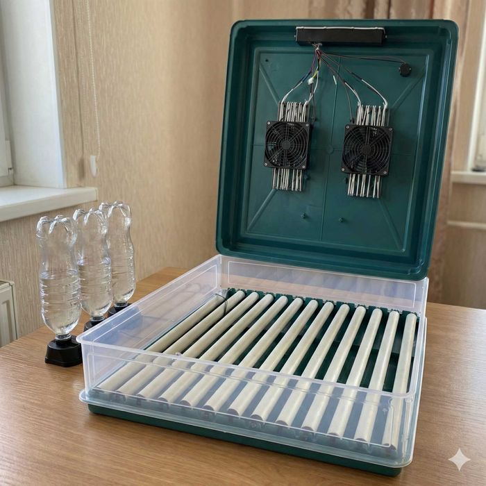 Автоматичний інкубатор 70–400 яєць живлення 12 та 220 В блекаут