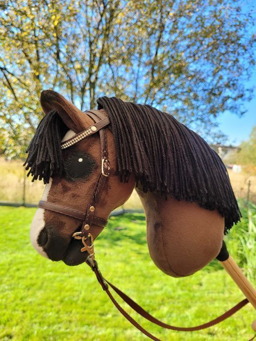 Konik Hobby Horse A4 ręcznie szyty z minky, zestaw z ogłowiem #161