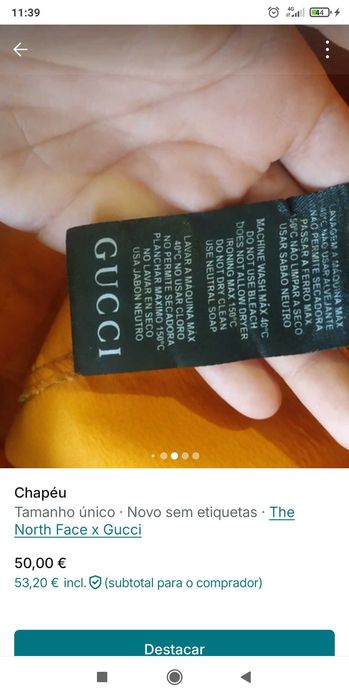 Chapéu the North face com colab cm a gucci