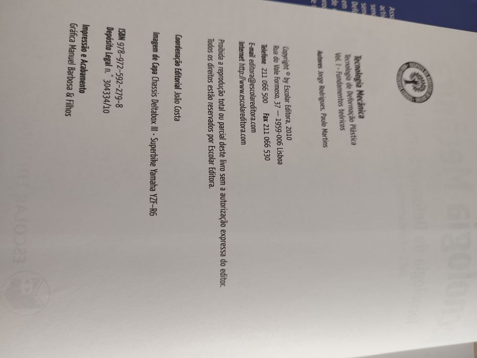 Vendo livro " tecnologia mecânica"