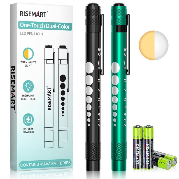 Latarka medyczna diagnostyczna risemart rm-7801 2 szt. Led długopisowa