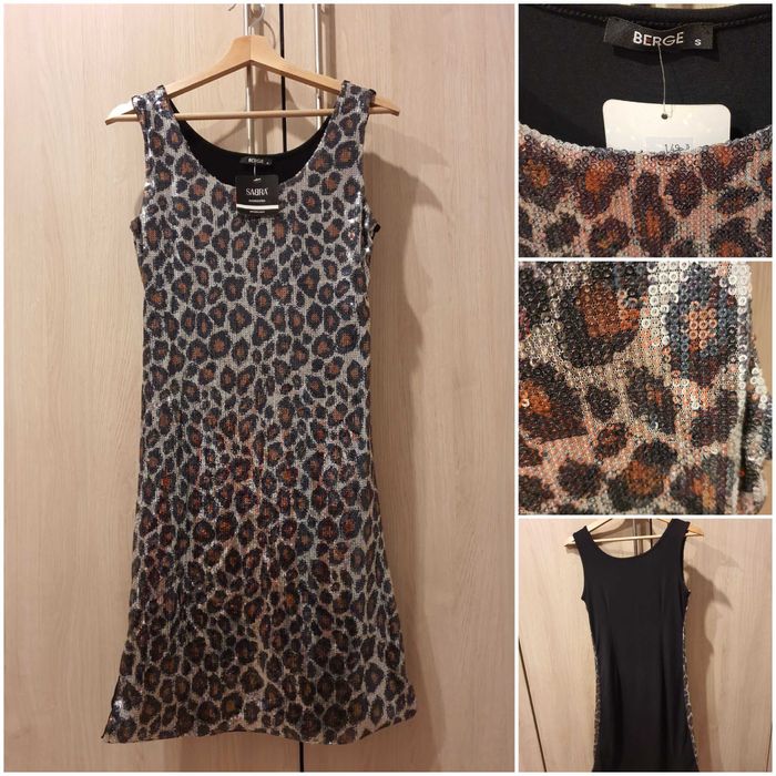 Sylwester cekiny sukienka BERGE rozmiar S