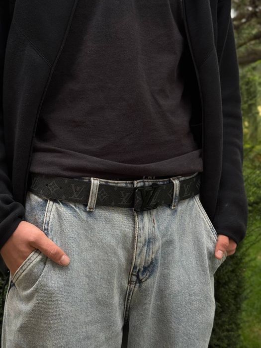 Ремінь Louis Vuitton пасок ремень LV черный мужской Луи Витон Лв ремен