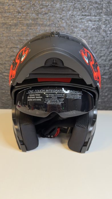(NOVO) Capacete Modular Mota Caveira Vermelho