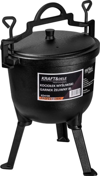 Kociołek myśliwski Garnek żeliwny 8L Ognisko Grill Pieczonki Garczek