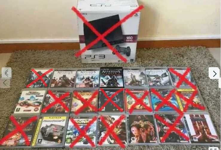 Consola ps3 slim 160GB + 21 jogos