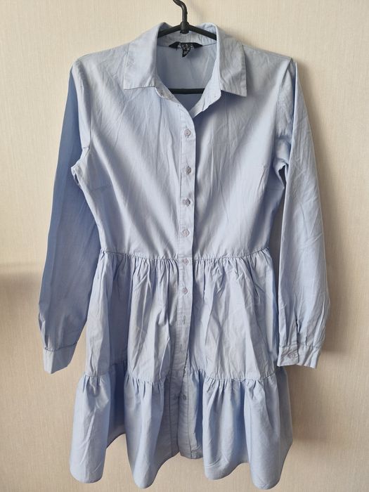 Плаття-сорочка New Look, блакитне, S/M (UK 10), бавовна