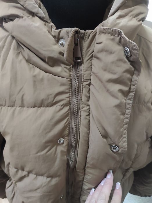 Шоколадний натуральний пуховик