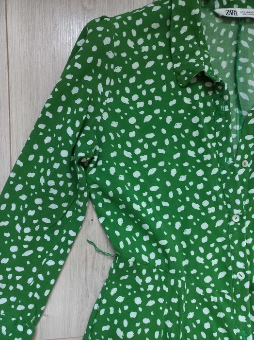 Сукня максі Zara плаття Віскоза зелена міді літо невагома