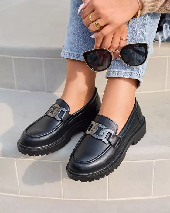 3 RODZAJE 36 37 38 Mokasyny 39 40 41 półbuty wsuwane z ozdobą platform