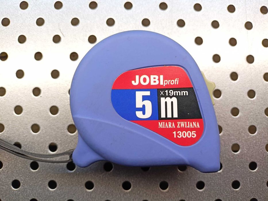 Miara zwijana gumowana 5 m x 19 mm niebieska JOBIprofi 13005 miara 5m