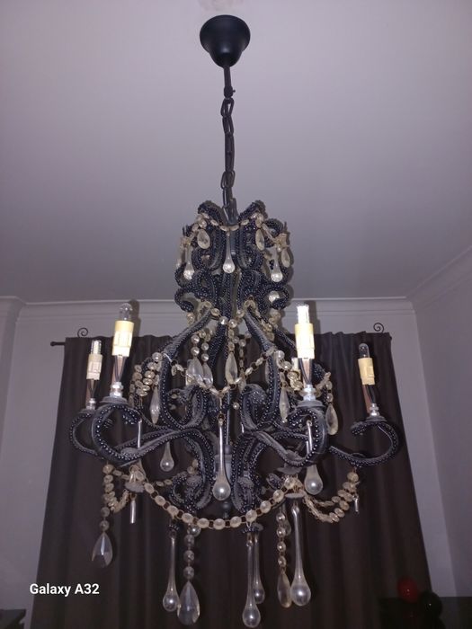 Candeeiro lustre preto