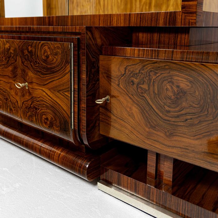 Serwantka Art Deco Kraków Witryna Orzech Palisander Mahoń Antyk Stara