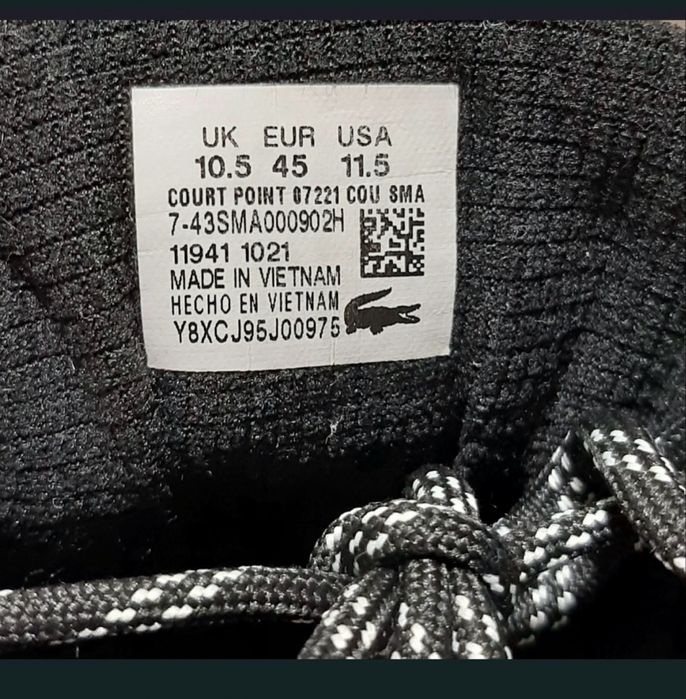 Кросівки черевикі чоботи LACOSTE 45 розмір устілка 29см