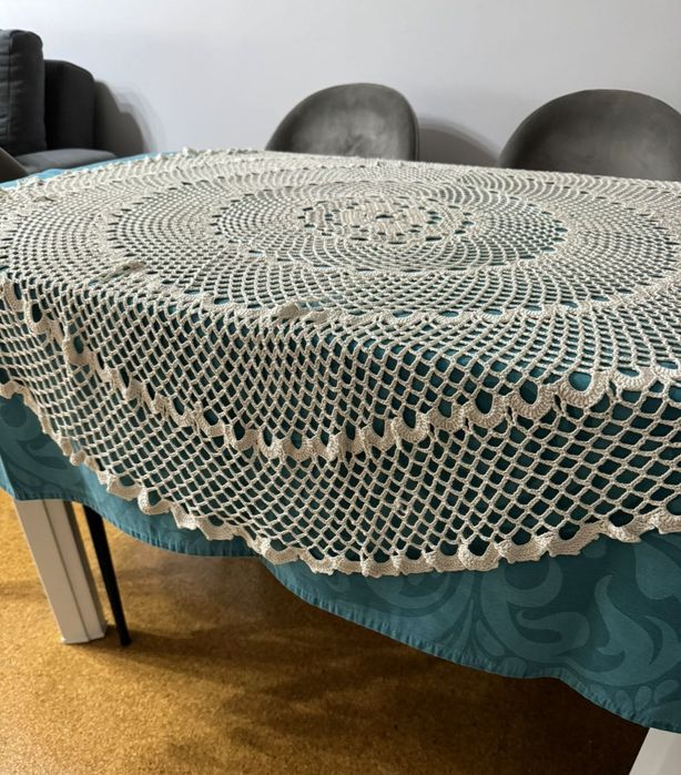 Toalha crochet feito à mão