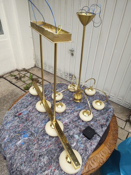 Komplet 2 lamp sufitowych ASMUTH Leuchten – vintage (10 punktów świetl