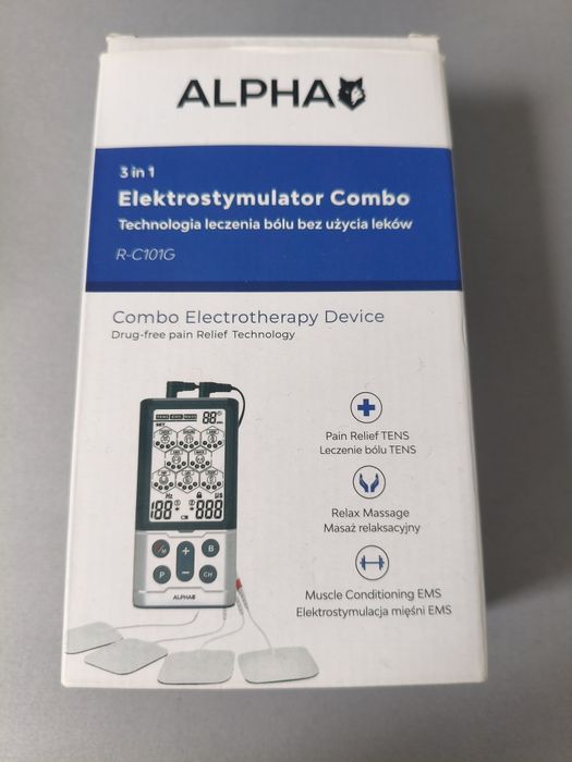 Elektrostymulator mięśni i nerwów TENS EMS MASAŻ 60 programów ALPHA MASAŻER - (bez elektrod)