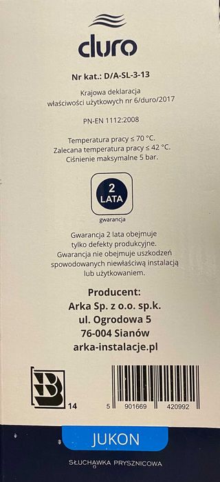 Słuchawka prysznicowa Jukon 3-funkcyjna chrom, DURO