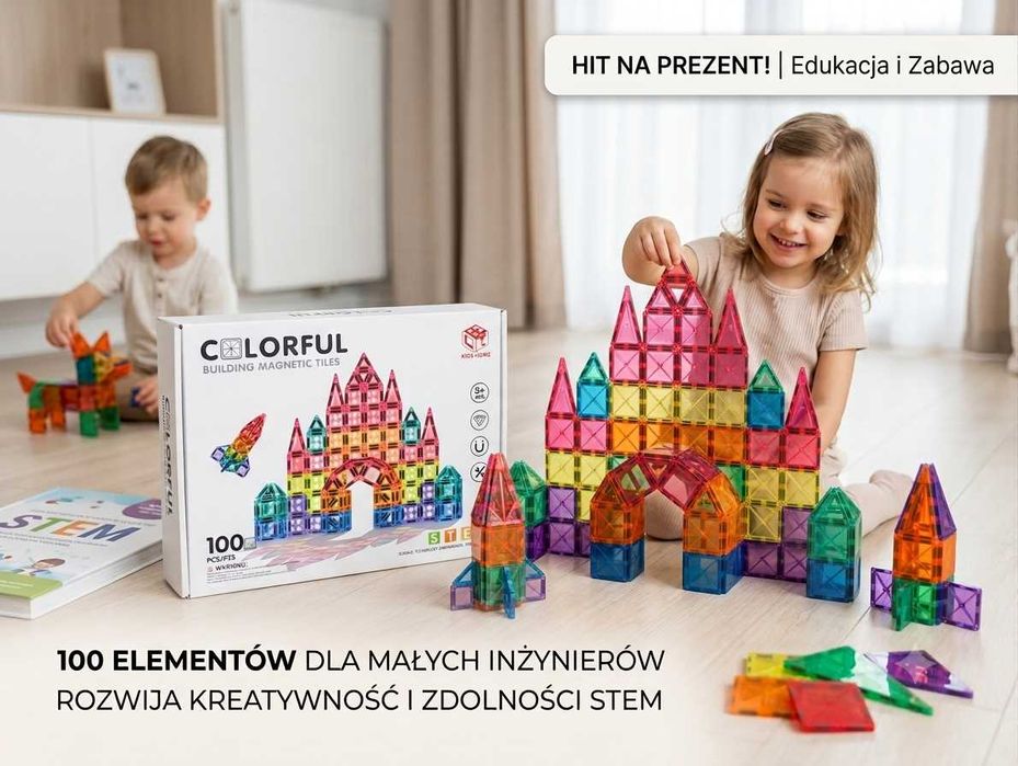 Klocki Magnetyczne 100 el. KREATYWNE