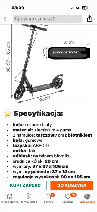 Sprzedam hulajnogi dzieciece marki Kruzzel