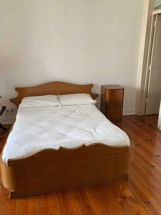 Cama de casal de madeira deco + Colchão