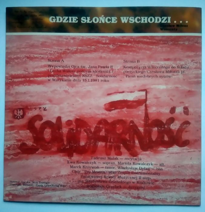 GDZIE SŁOŃCE WSCHODZI... płyta gramofonowa winylowa