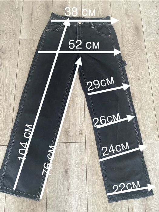Джинси широкі чорні для підлітка Bershka / S-M