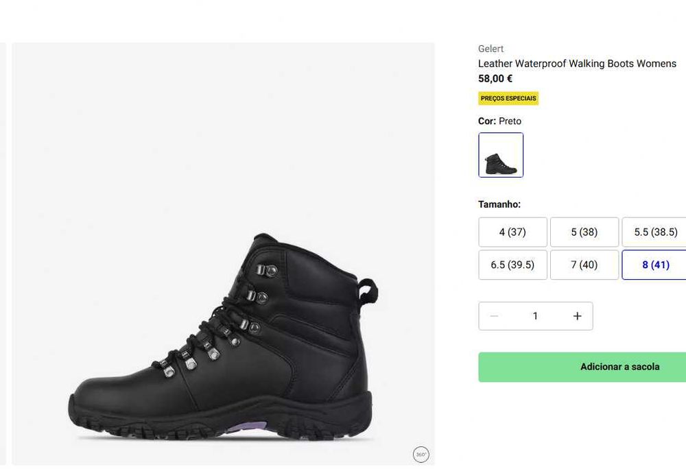 Botas Gelert em couro/à prova de água