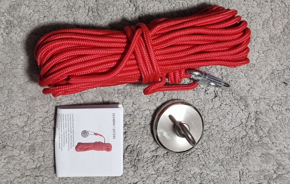 Zestaw magnes neodymowy z linką 20m