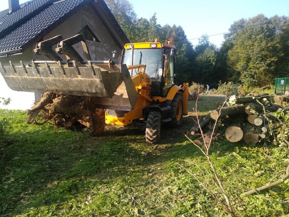 Usługi koparko ładowarka JCB koparka roboty ziemne karczowanie działek