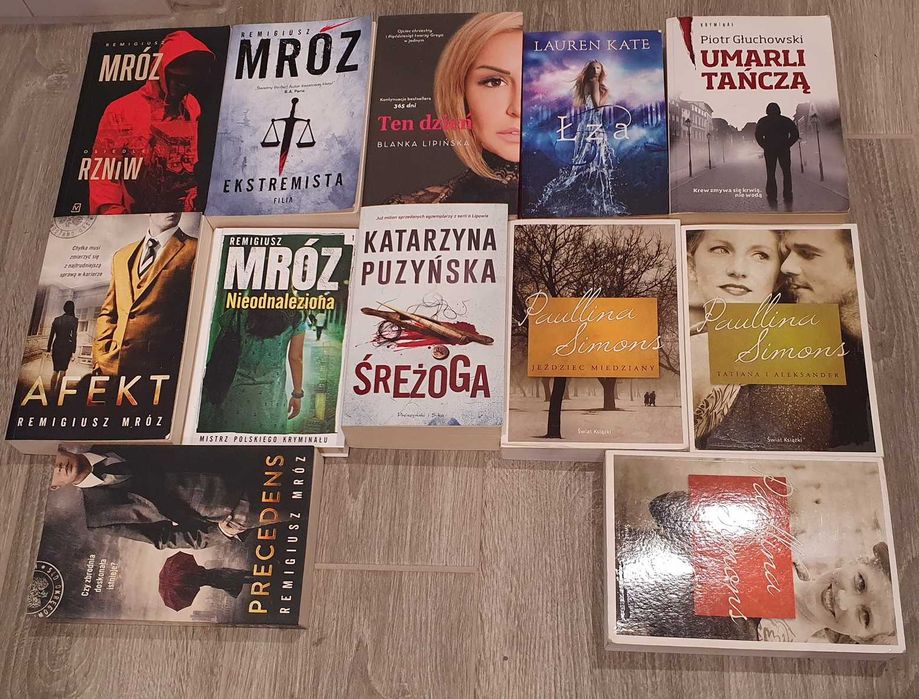 Książki Mróz Lipińska Simons Głuchowski Puzyńska