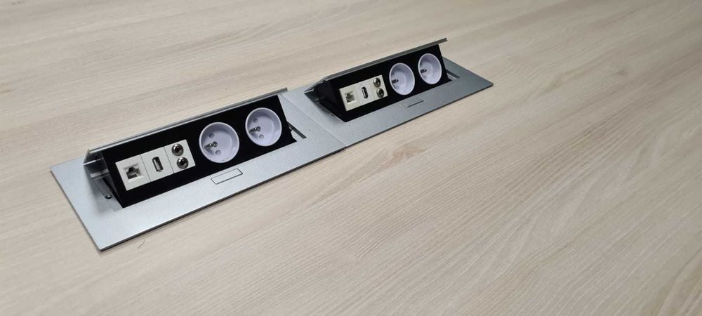 Stół konferencyjny multimedialny 275 x 160 cm dąb sonoma