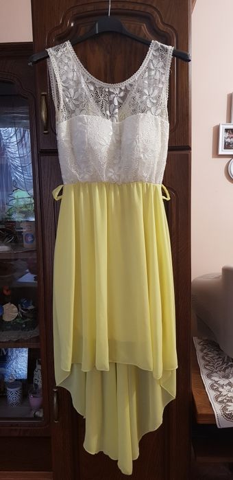 Sukienka żółta z kokardką rozmiar L