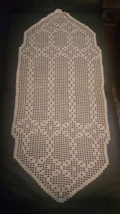 Pano bordado antigo - Cor branco