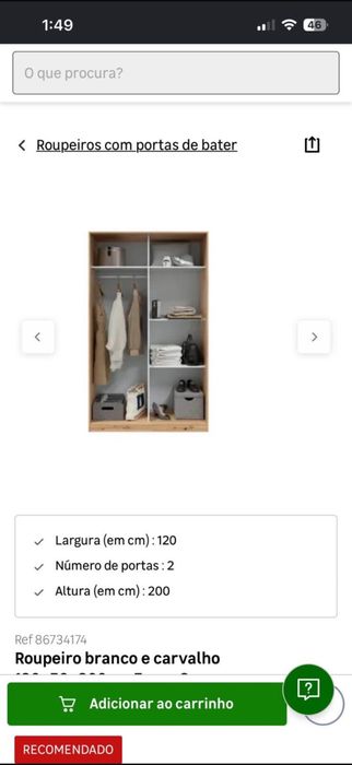Guarda roupa branca