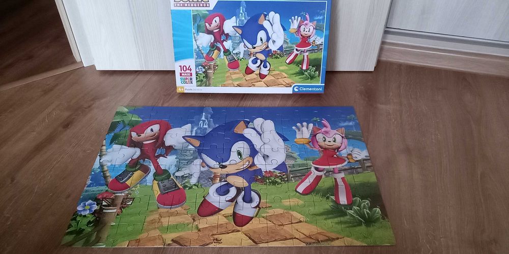 Puzzle Sonic duże dla dziecka, Clementoni jak nowe