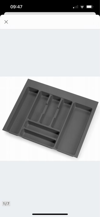 Organizer na sztućce do szufkady 60 cm antracyt