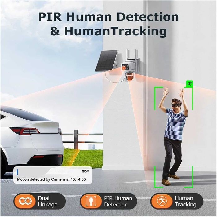 FOTOPUŁAPKA Kamera 8MP Dual GSM SIM SOLAR 4G PTZ podgląd na telefon